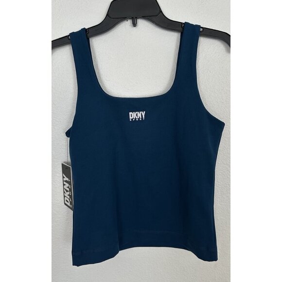 Dkny Sport Women's Balance Compression Tank Top - Poseidon teal blue Size S New - Picture 3 of 13